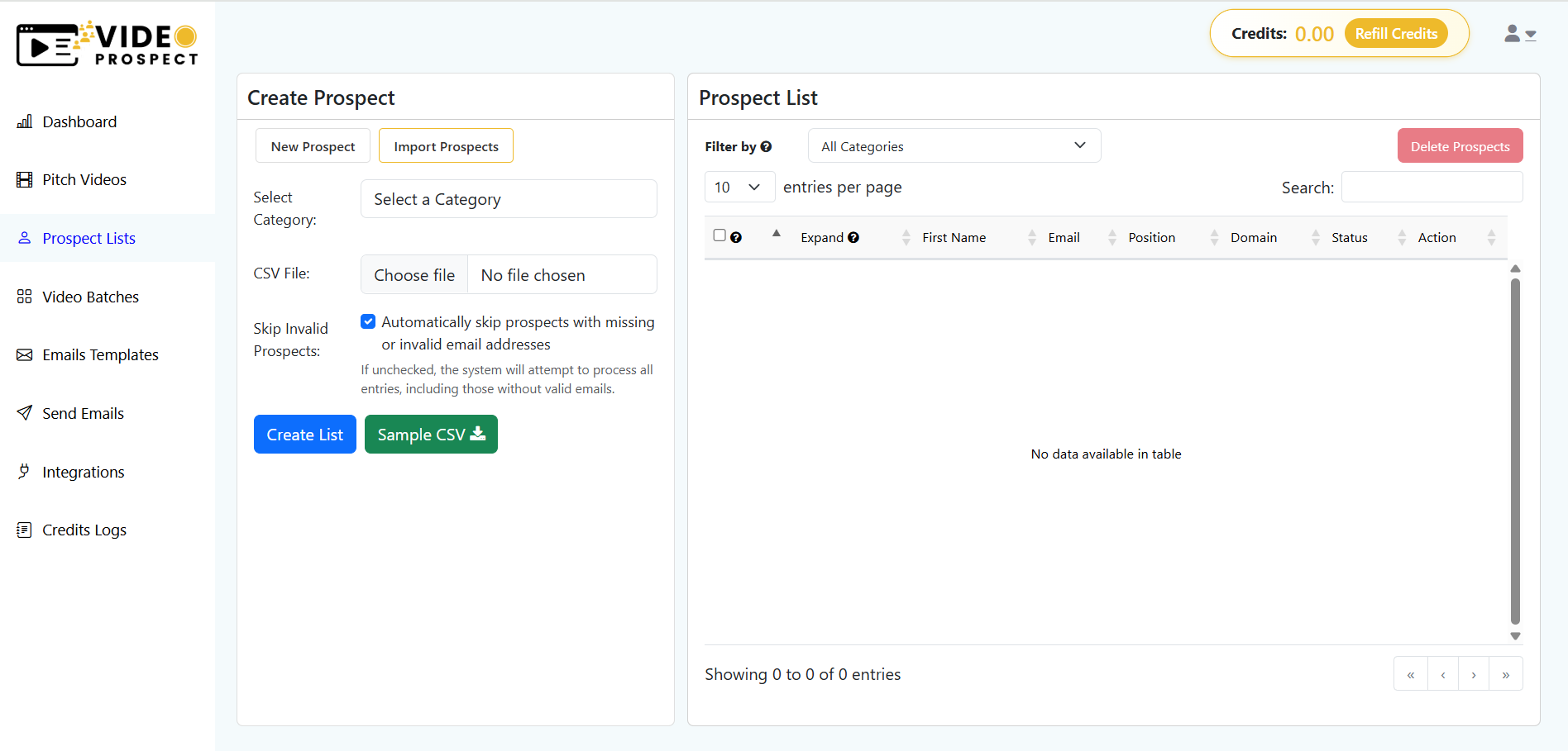 Upload Your Prospect CSV